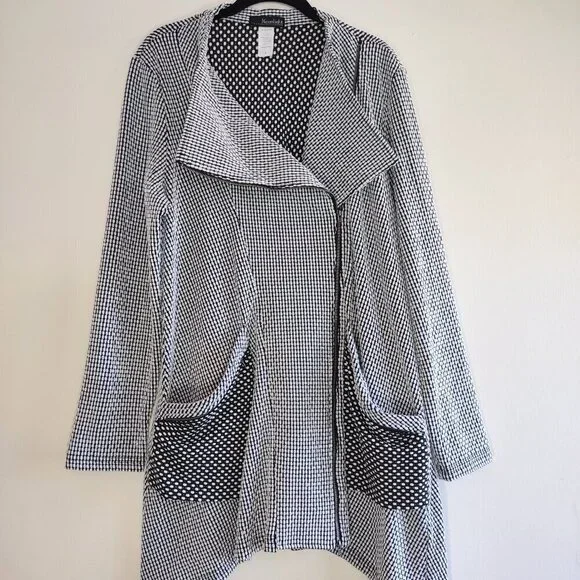 Moonlight Y&S Fashion Polka Dot Jacket Pockets Lagenlook Boho Artsy Medium - Picture 2 of 6